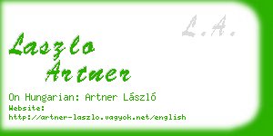laszlo artner business card